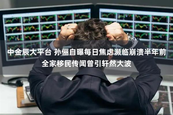 中金辰大平台 孙俪自曝每日焦虑濒临崩溃半年前全家移民传闻曾引轩然大波