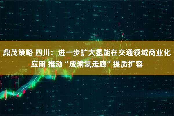 鼎茂策略 四川：进一步扩大氢能在交通领域商业化应用 推动“成渝氢走廊”提质扩容